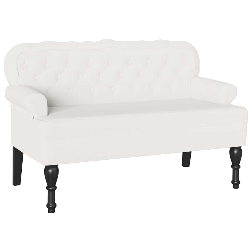 Chesterfield Bank Wit 119.5 x 64.5 x 75 cm Nep Leer
