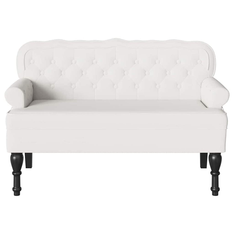Chesterfield Bank Wit 119.5 x 64.5 x 75 cm Nep Leer
