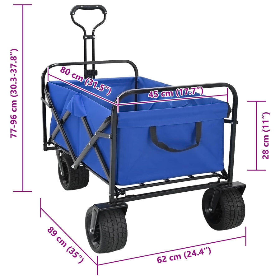 Vouwbare Handtrolley Blauw 89 x 63 x 96 cm Staal en Oxford stof