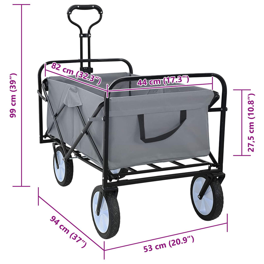 Vouwbare Handtrolley Grijs 94 x 53 x 99 cm Oxford Stof