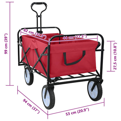 Vouwbare Handtrolley Rood 94 x 53 x 99 cm Oxford Stof
