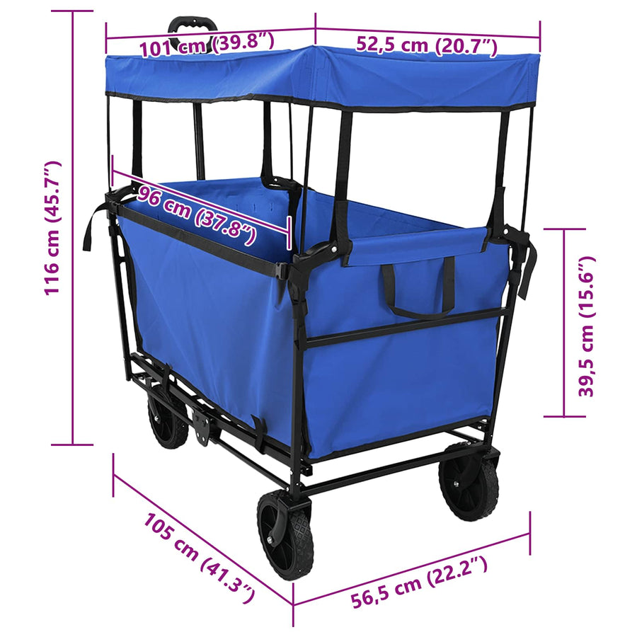 Vouwbare Handtrolley Zwart 105 x 56.5 x 116 cm Oxford Stof