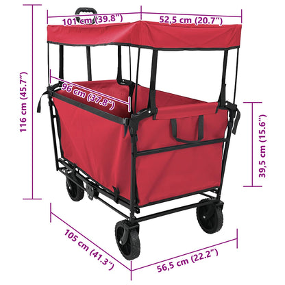 Vouwbare Handtrolley Rood 105 x 56.5 x 116 cm Oxford Stof