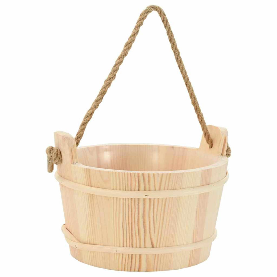 Sauna Accessoire Set 4 pcs Bruin Massief Vurenhout en Hennep