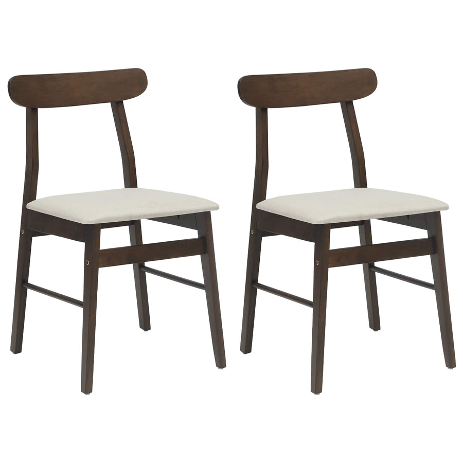 Eetkamerstoel 2 Pcs Massief Rubberhout Lichtbruin en licht