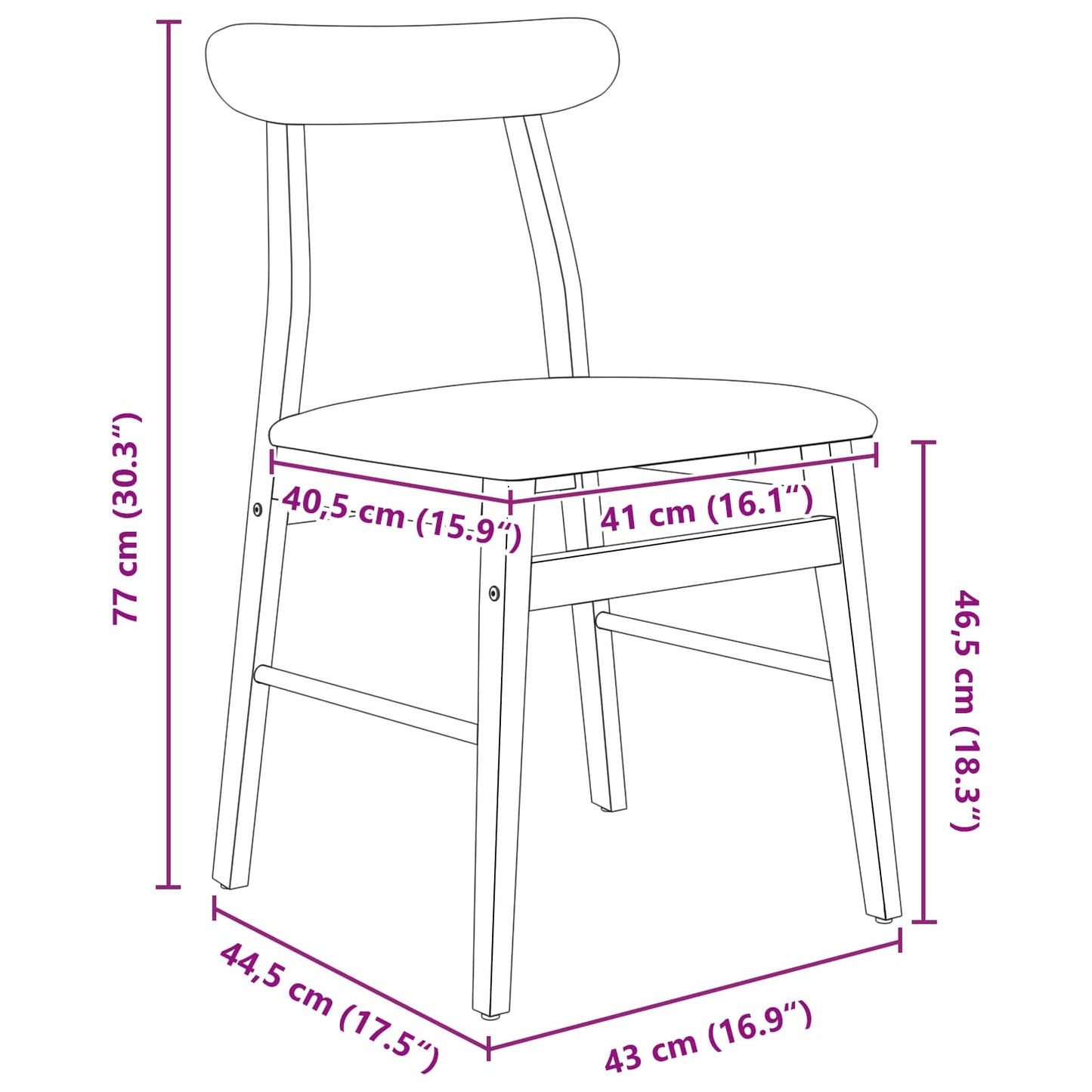 Eetkamerstoel 2 Pcs Massief Rubberhout Lichtbruin en licht