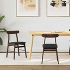 Dining Chairs 2 pcs Dark Brown and Black Solid Rubber Wood