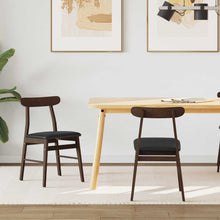 Eetkamerstoel 2 Pcs Massief Rubberhout Lichtbruin en zwart