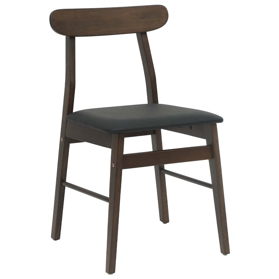 Eetkamerstoel 2 Pcs Massief Rubberhout Lichtbruin en zwart