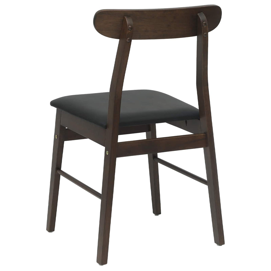 Eetkamerstoel 2 Pcs Massief Rubberhout Lichtbruin en zwart