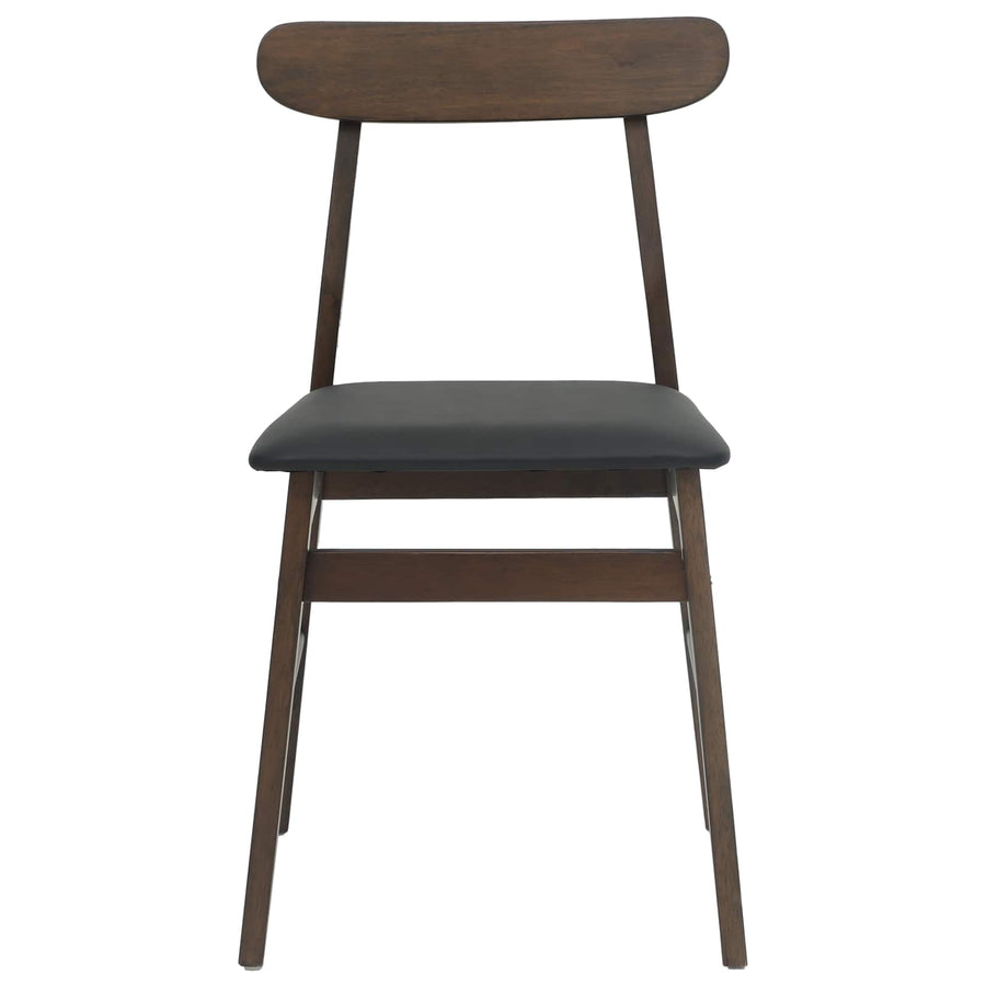 Eetkamerstoel 2 Pcs Massief Rubberhout Lichtbruin en zwart