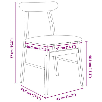 Eetkamerstoel 2 Pcs Massief Rubberhout Lichtbruin en zwart