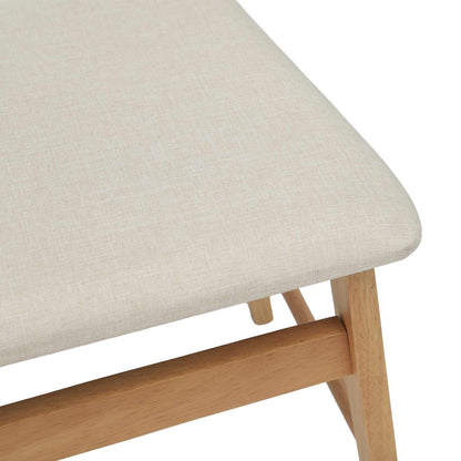 Eetkamerstoel 2 Pcs Massief Rubberhout Natuurlijk en licht