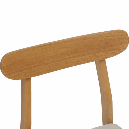Eetkamerstoel 2 Pcs Massief Rubberhout Natuurlijk en licht