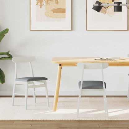 Eetkamerstoel 2 pcs Wit en Grijs Massief Hout