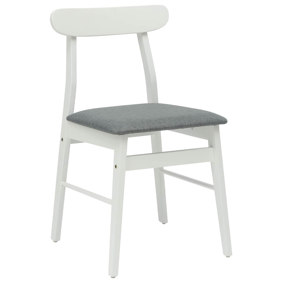 Eetkamerstoel 2 pcs Wit en Grijs Massief Hout