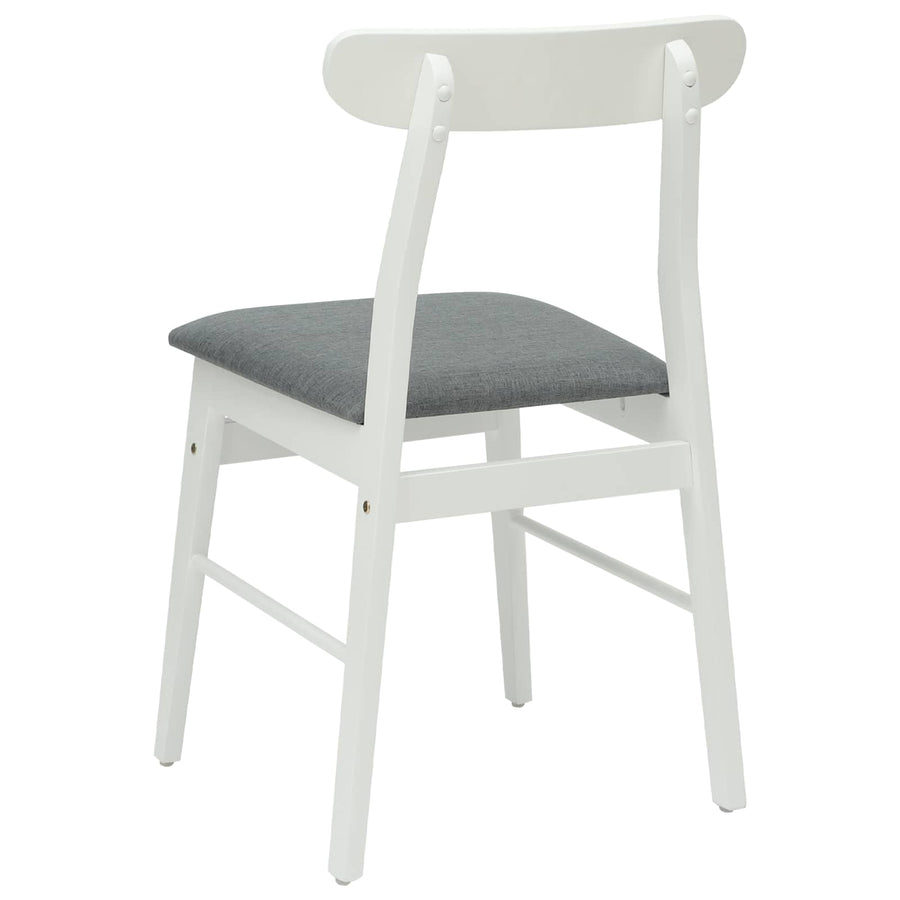Eetkamerstoel 2 pcs Wit en Grijs Massief Hout