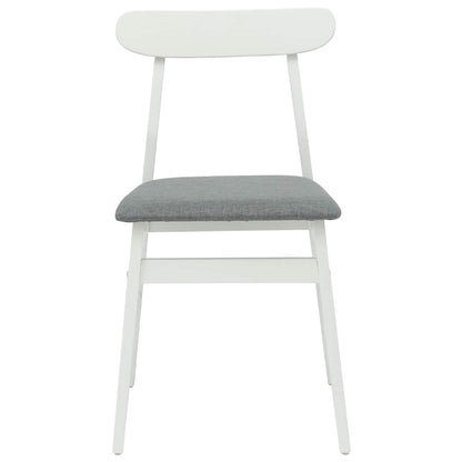 Eetkamerstoel 2 pcs Wit en Grijs Massief Hout