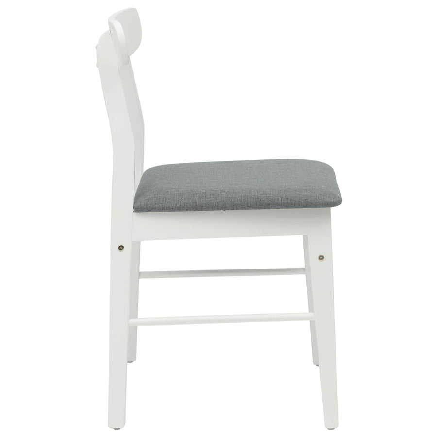 Eetkamerstoel 2 pcs Wit en Grijs Massief Hout