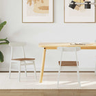 Dining Chair 2 pcs White and Natural 43 x 44.5 x 77 cm