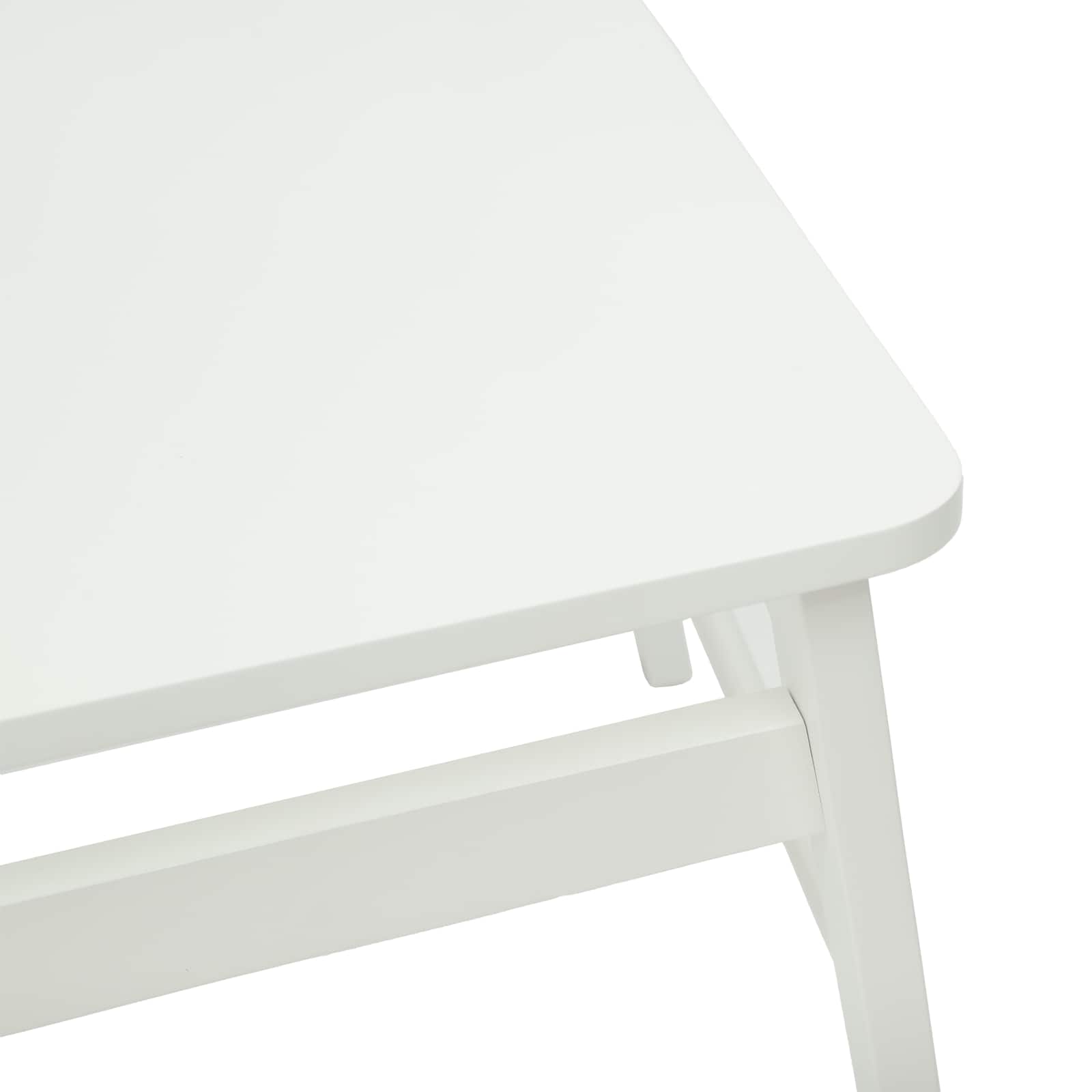 Eetkamerstoel 2 Pcs Massief Rubberhout Wit