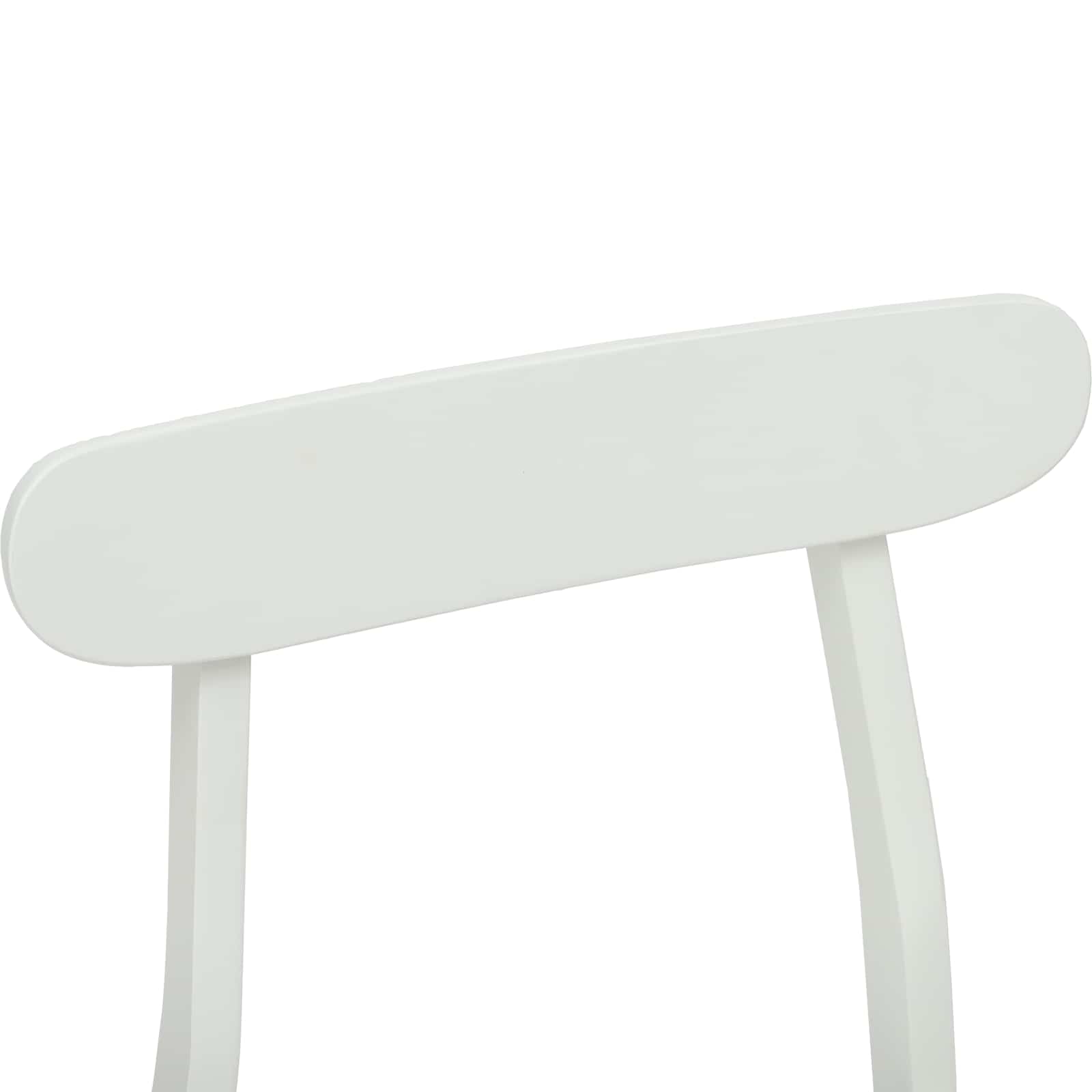 Eetkamerstoel 2 Pcs Massief Rubberhout Wit