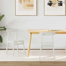 Eetkamerstoel 2 Pcs Massief Rubberhout Wit