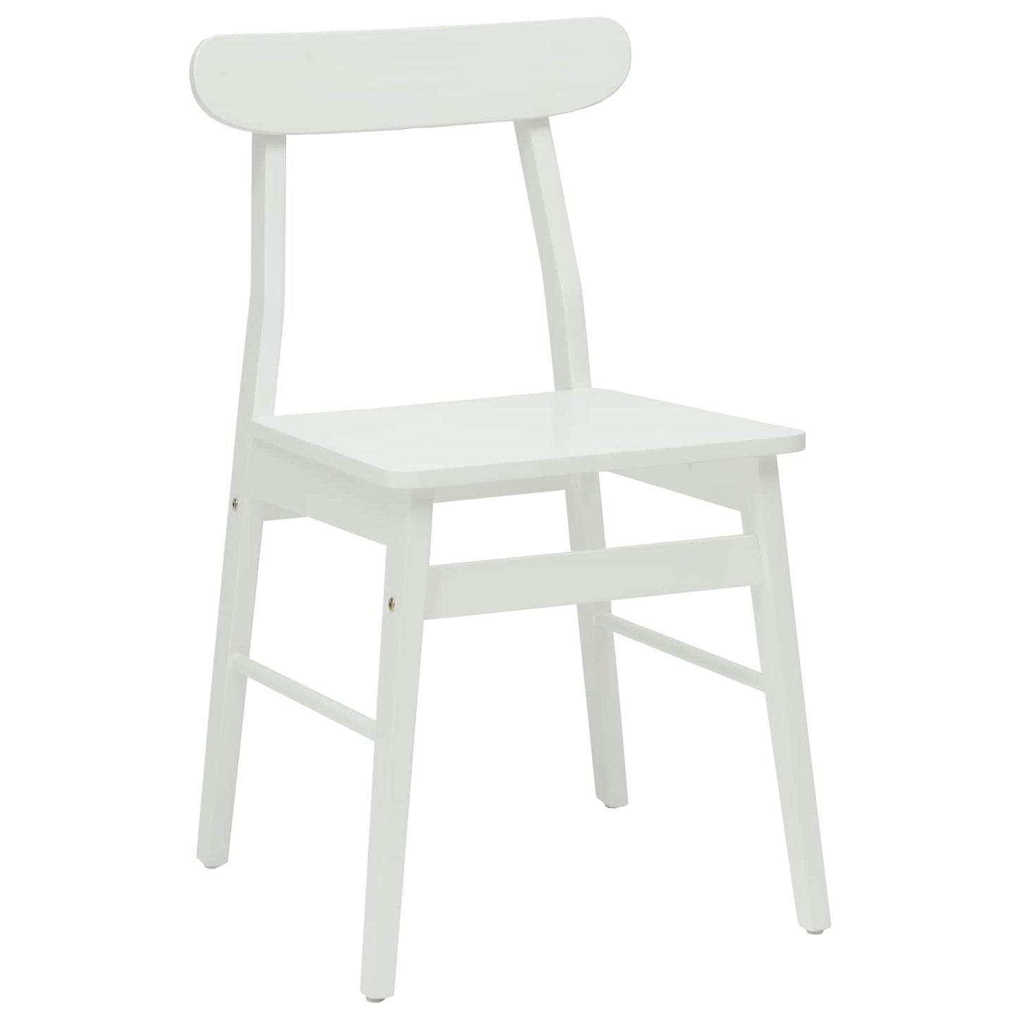 Eetkamerstoel 2 Pcs Massief Rubberhout Wit