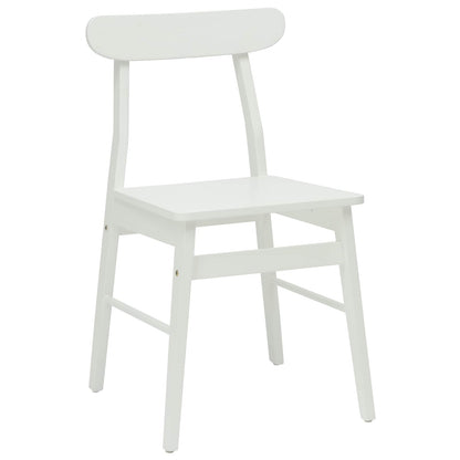 Eetkamerstoel 2 Pcs Massief Rubberhout Wit