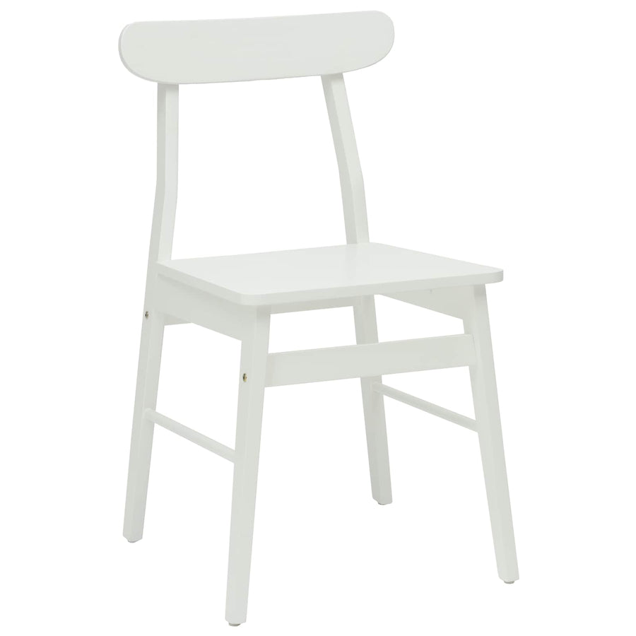 Eetkamerstoel 2 Pcs Massief Rubberhout Wit