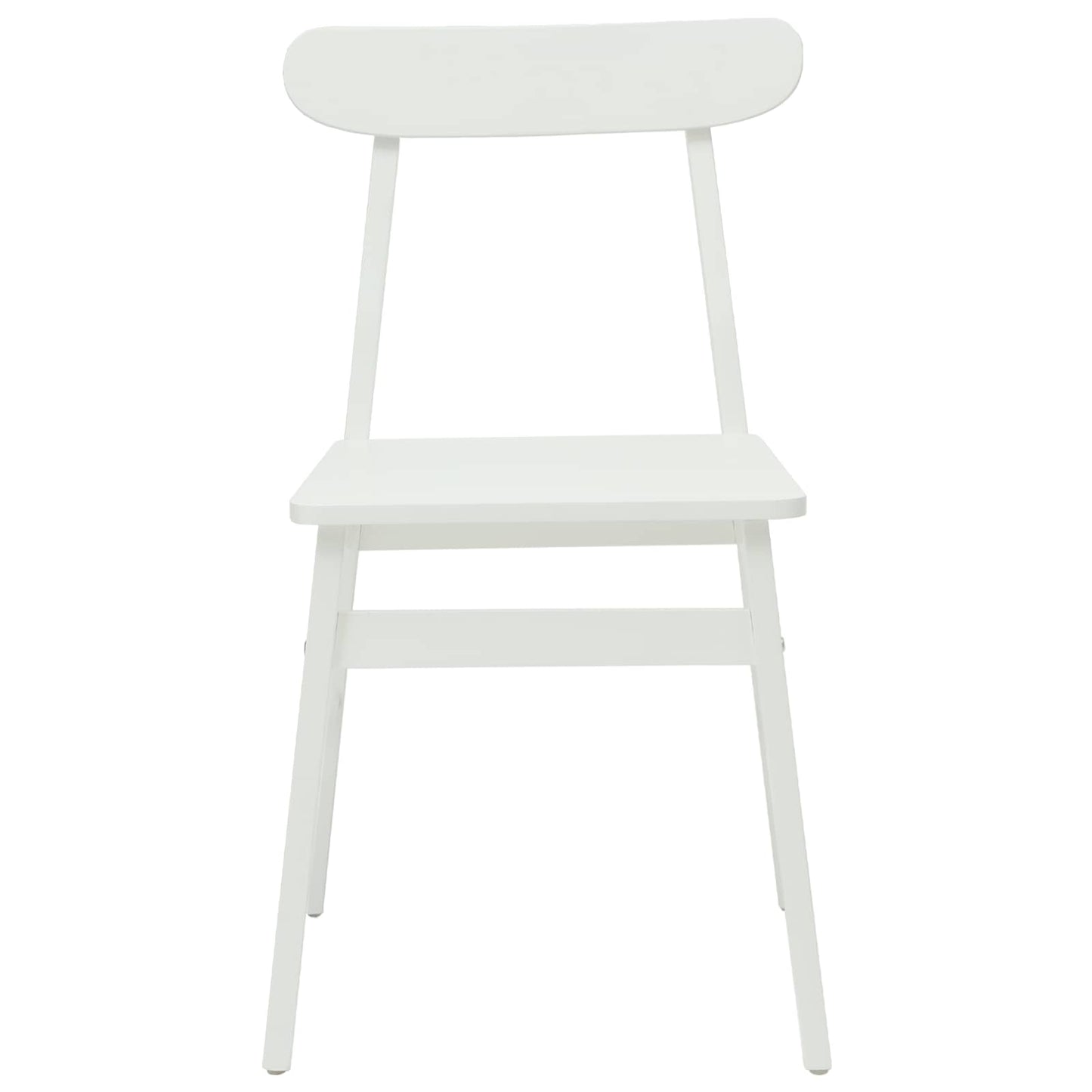 Eetkamerstoel 2 Pcs Massief Rubberhout Wit