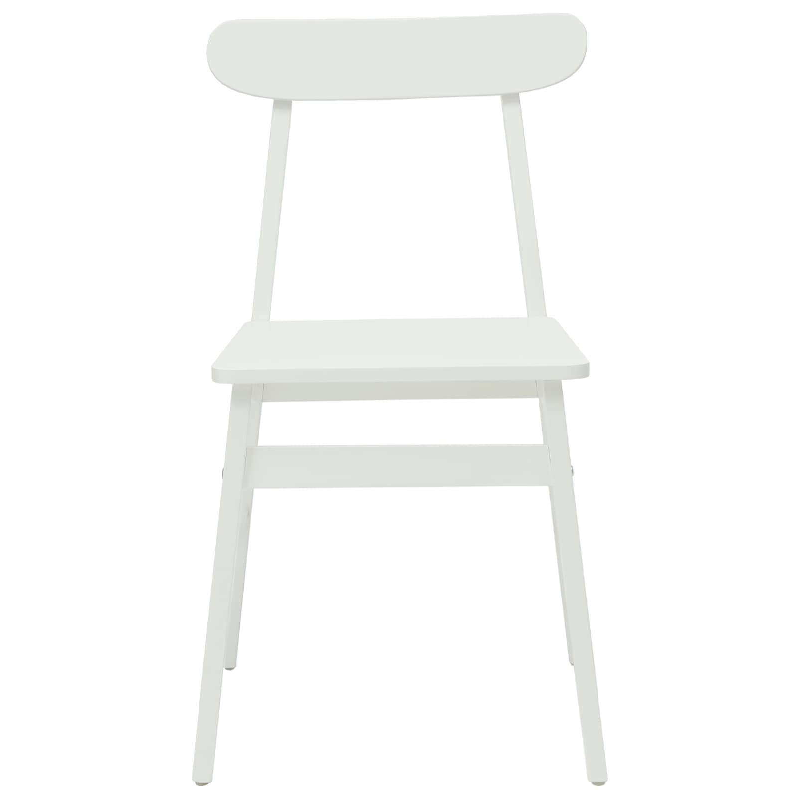Eetkamerstoel 2 Pcs Massief Rubberhout Wit