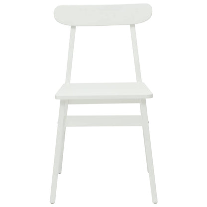 Eetkamerstoel 2 Pcs Massief Rubberhout Wit