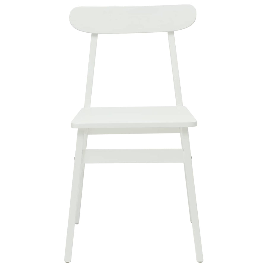 Eetkamerstoel 2 Pcs Massief Rubberhout Wit
