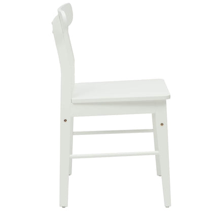 Eetkamerstoel 2 Pcs Massief Rubberhout Wit