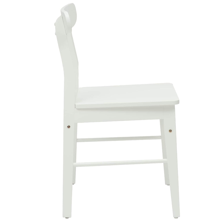 Eetkamerstoel 2 Pcs Massief Rubberhout Wit