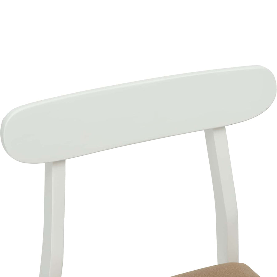 Eetkamerstoel 2 Pcs Massief Rubberhout Wit en bruin