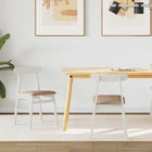 Dining Chair 2 pcs White and Brown Solid Rubberwood