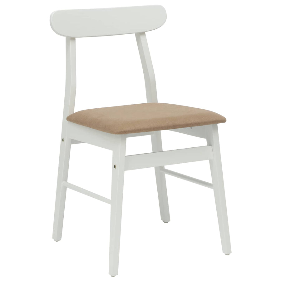 Eetkamerstoel 2 Pcs Massief Rubberhout Wit en bruin