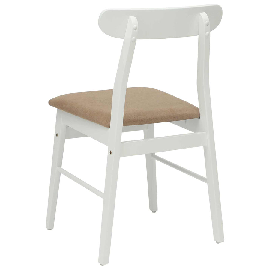 Eetkamerstoel 2 Pcs Massief Rubberhout Wit en bruin
