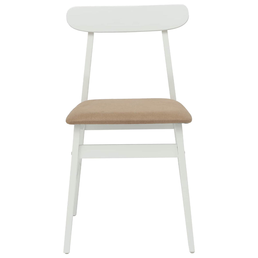 Eetkamerstoel 2 Pcs Massief Rubberhout Wit en bruin