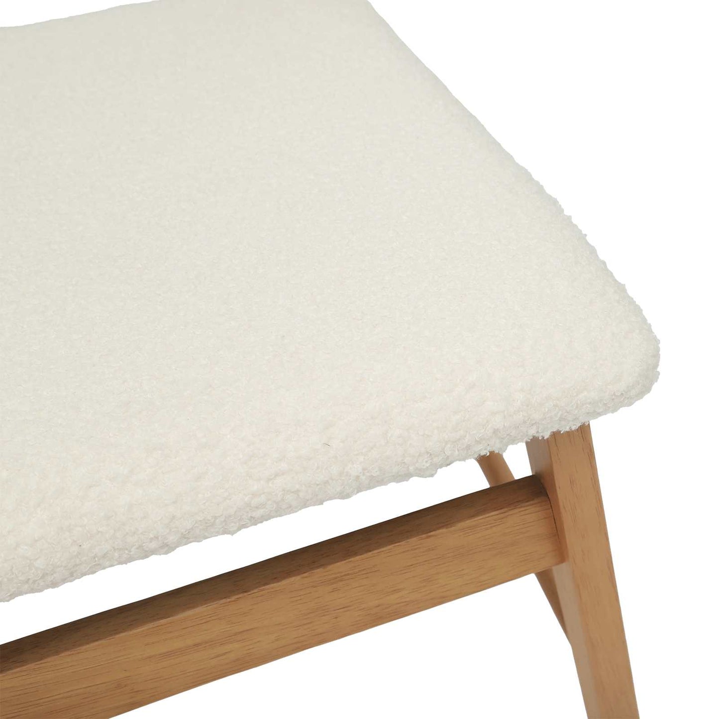 Eetkamerstoel 2 Pcs En Licht Massief Rubberhout Natuurlijk en wit