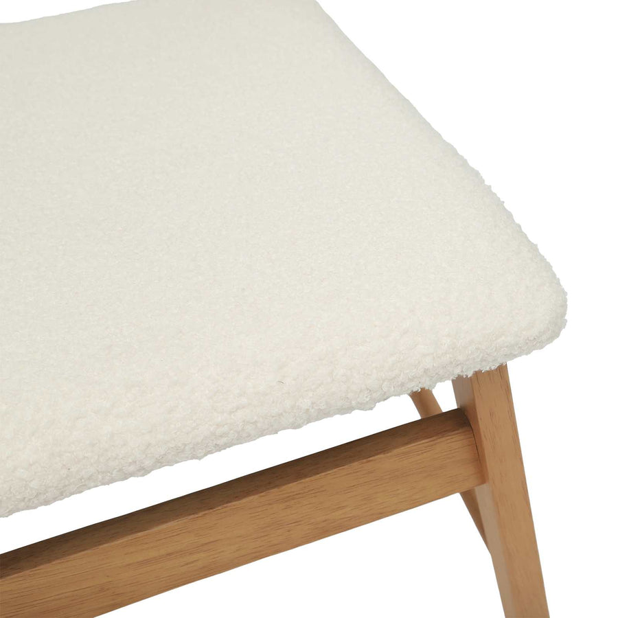 Eetkamerstoel 2 Pcs En Licht Massief Rubberhout Natuurlijk en wit