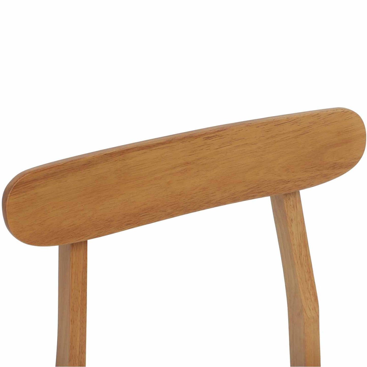 Eetkamerstoel 2 Pcs En Licht Massief Rubberhout Natuurlijk en wit