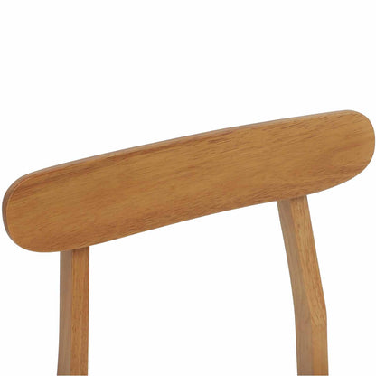Eetkamerstoel 2 Pcs En Licht Massief Rubberhout Natuurlijk en wit
