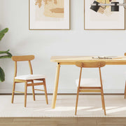 Eetkamerstoelen 2 stuks massief rubberhout naturel wit