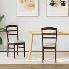 Dining Chair 2 pcs Light Brown and Light Solid Rubberwood