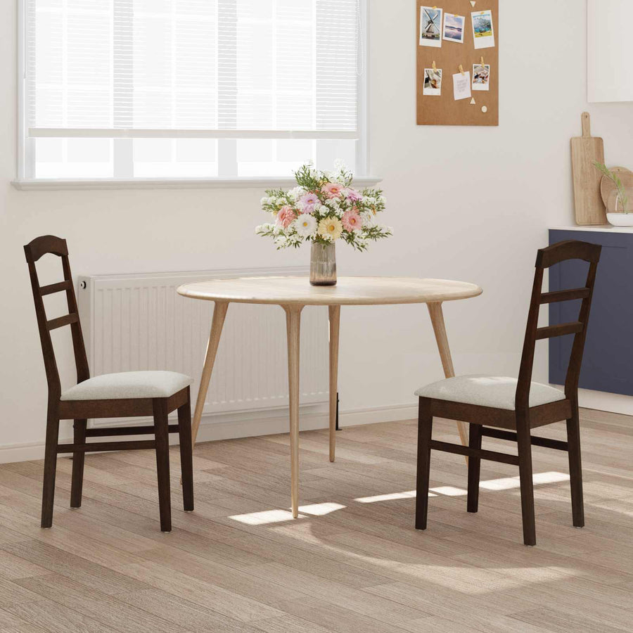 Eetkamerstoel 2 pcs Lichtbruin en Licht Massief Hout