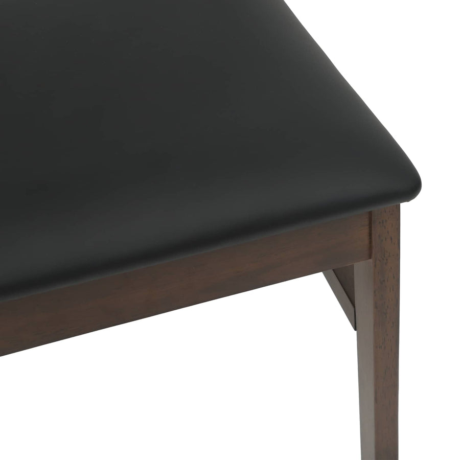 Eetkamerstoel 2 Pcs Massief Rubberhout Lichtbruin en zwart