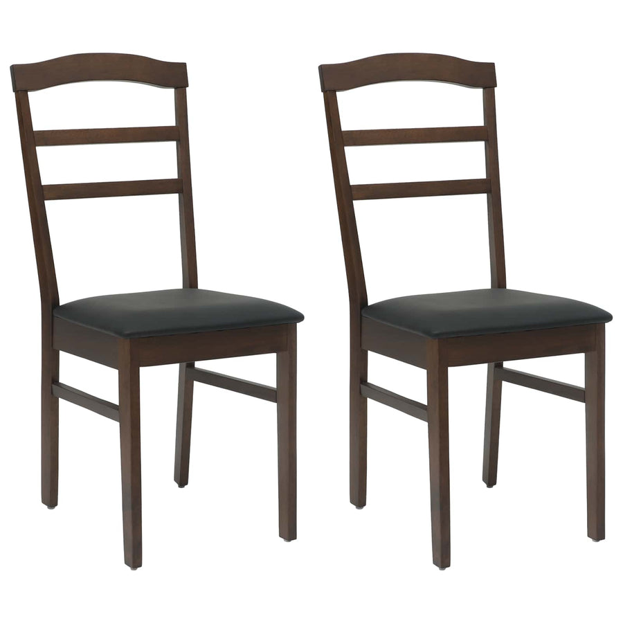 Eetkamerstoel 2 Pcs Massief Rubberhout Lichtbruin en zwart